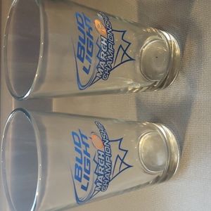 Set of Bud Light beer glasses